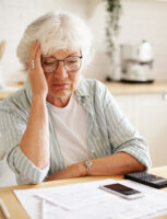 image of an old woman concerned