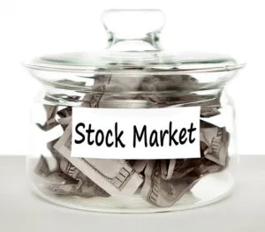 image of jar with cash labeled stock market