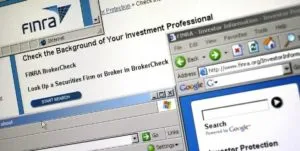image of FINRA brokercheck screen