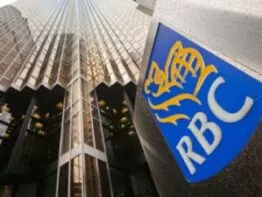 Image of RBC Capital flag outside of office building