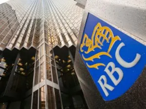Image of RBC Capital flag outside of office building