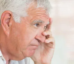 image of a worried elder man