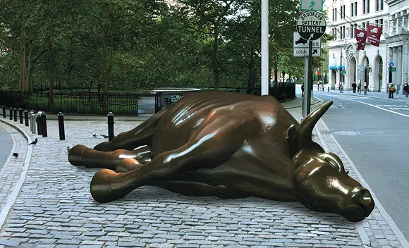image of dead Wall Street Bull