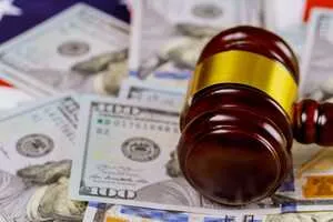 image of gavel on cash