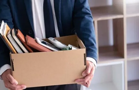 fired employee with box