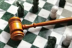 image of gavel on chess board